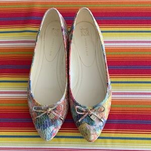 Anne Klein Pastel Patterned Ballet Flats Sz 8